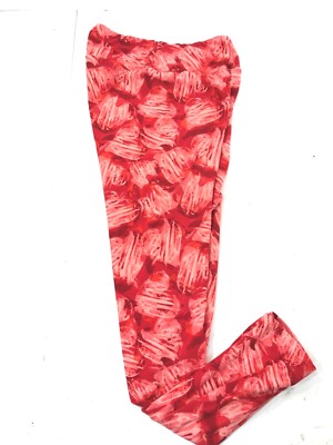 LULAROE LEGGINGS WOMEN'S ONE SIZE VALENTINES PINK & RED HEARTS VALENTINE MINT Z