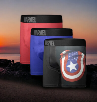 Captain America Boxer Briefs Set Mens Small Underwear Marvel