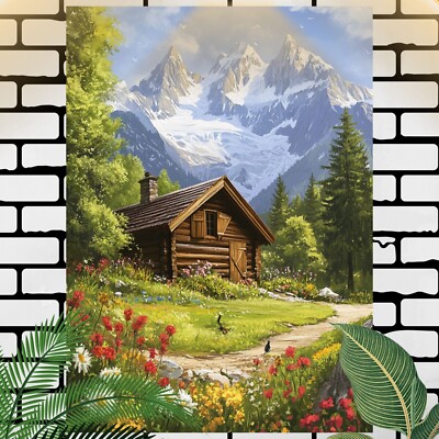 Schweiz Hütte in der Natur Poster Schöne Wanddeko Dekoration