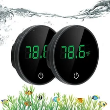 2× Aquarium Digital Thermometer LED Fish Tank Temperature Gauge Touch Screen US