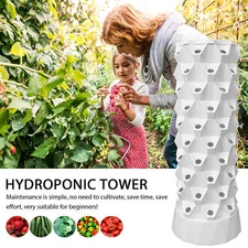 80 Pot Vertical Hydroponics Tower Systems Set Plant Growing Kit For Garden Home
