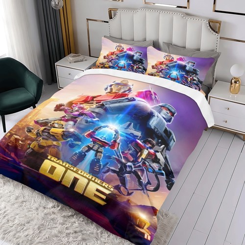 3Pcs Bedding Sets Transformers One Duvet Cover Sets All Season for Kids Soft - Picture 3 of 6