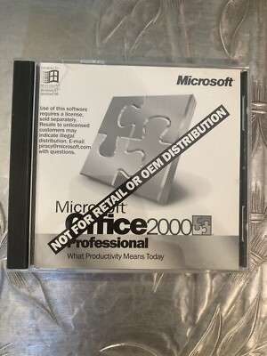 Microsoft Cd Rom Ebay Microsoft Office 2000 Professional 2 CD-ROM Set - Not for Retail With ...