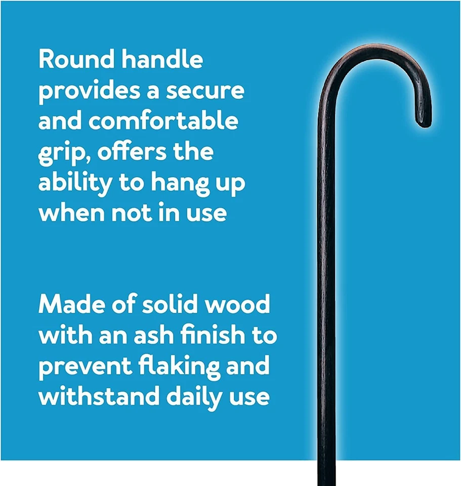 Carex Round Handle Wood Cane Walnut Finish Walking Cane 7/8 Inches Diameter Tip - Image 3 of 4