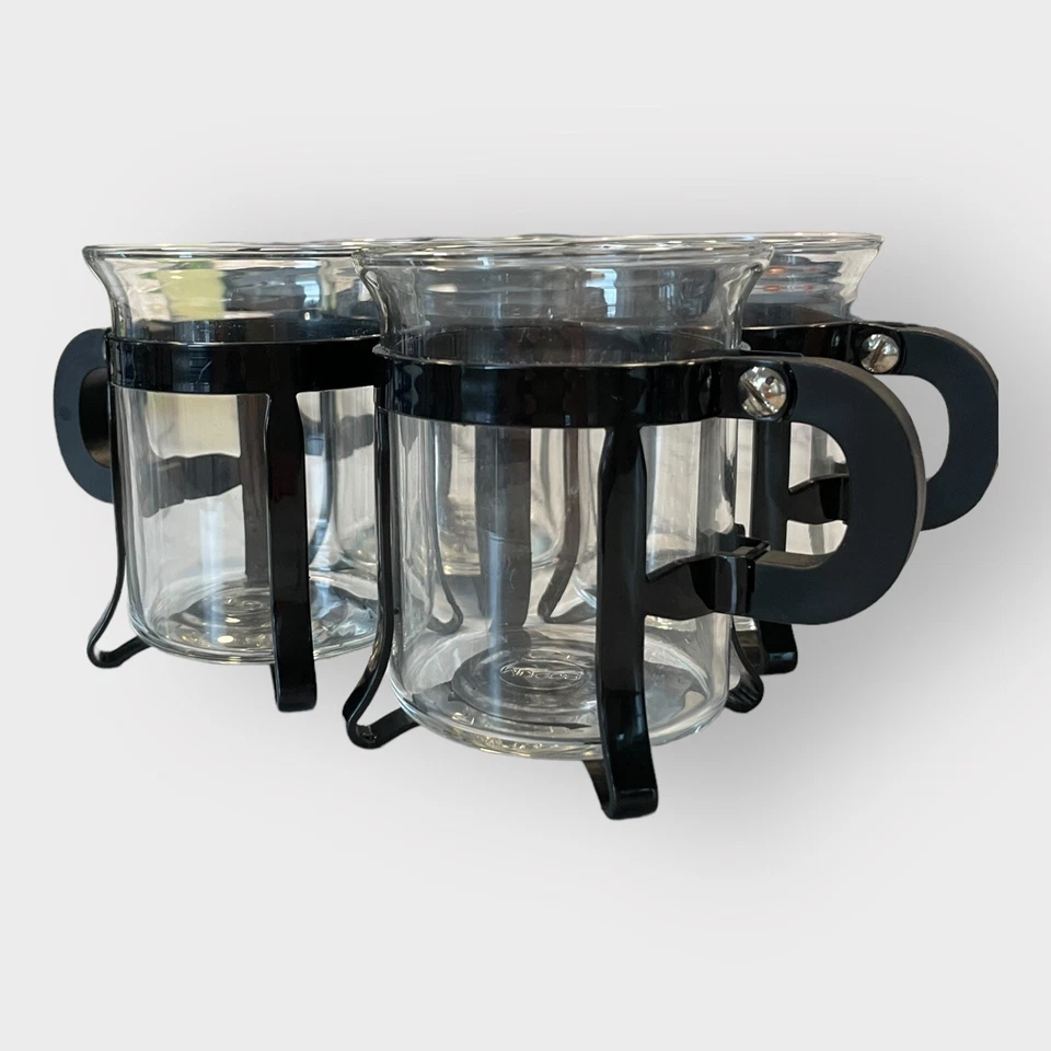 Juego de 4 tazas vintage Bodum Bistro Chambord Java hechas en Suiza Foto 3 de 4