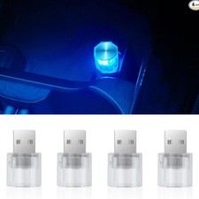 4PCS LED Car Interior Atmosphere Lamp, Mini Decoration Night Light, Plug-in USB