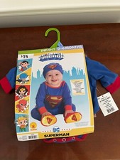 New INFANT 0-6 Months Baby s DC Super Hero Superman 6 Piece Halloween Costume