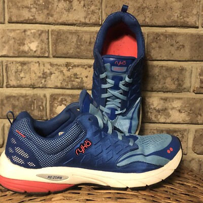 Ryka Knock Out Running Shoes Women Size 10M Blue White Red Sneaker Athletic  Wear