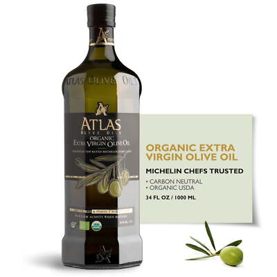 Atlas Organic Cold Press Extra Virgin Olive Oil Polyphenol Rich Morocco 34oz