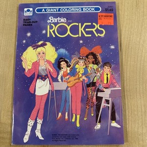 NWT VINTAGE 1986 Barbie And The Rockers Giant Coloring Book. Unused. Mint