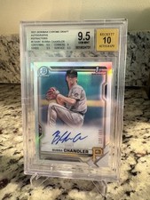 2021 Bowman Chrome Draft Bubba Chandler RC Auto #CDA-BC Refractor /499 BGS 9.5