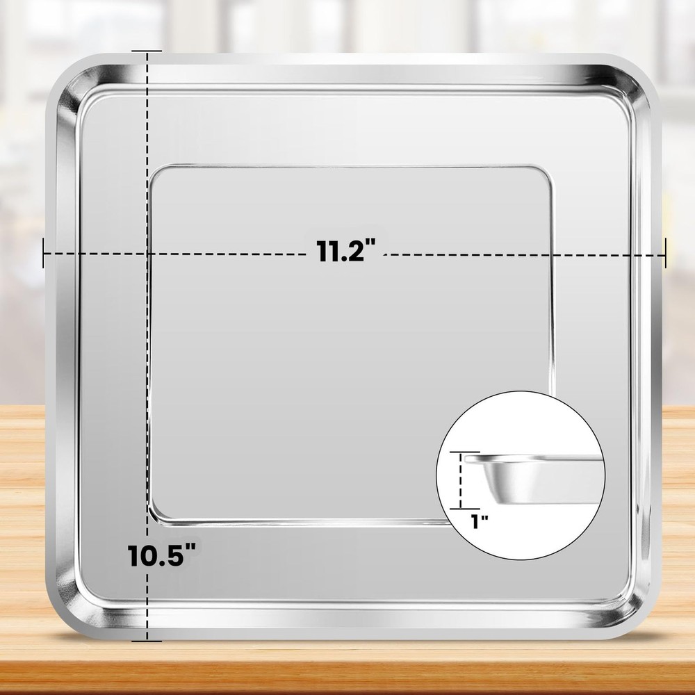 Non-Stick Air Fryer Baking Pan for Nuwave Bravo 12-in-1 21 Qt Toaster Oven 11.2x10.5 Inches Non-Stick Air Fryer Baking Pan for Nuwave Bravo 12-in-1 21 Qt Toaster Oven 11.2x10.5 Inches