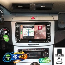 DAB Navi 4G+64G Für VW Passat CC B6 B7 3C 2005-2014 Autoradio Carplay Android 15