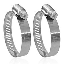 CJ Tech Stainless Steel Hose Clamps 2pk 1-1/4 to 2-1/4 in 32-57mm