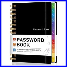Password Book with Alphabetical Tabs for Seniors, 5.8"x8.2"  Hardcover Large...