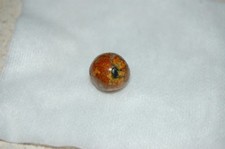 FANCY BENNINGTON MARBLE .65" ANTIQUE FANCY 1800's HANDMADE GLAZED CLAY old toy