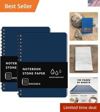 2-Pack Waterproof Spiral Notebooks, 4.8x7 Stone Paper for Outdoor Notetaking