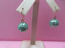 Milor Italy 14k Solid Y. Gold French Wire 12.5mm Mosaic Shell Ball  Earrings