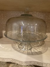 Glass Cake Stand with Dome Covered Cake Plate Pedestal Server 12" Clear