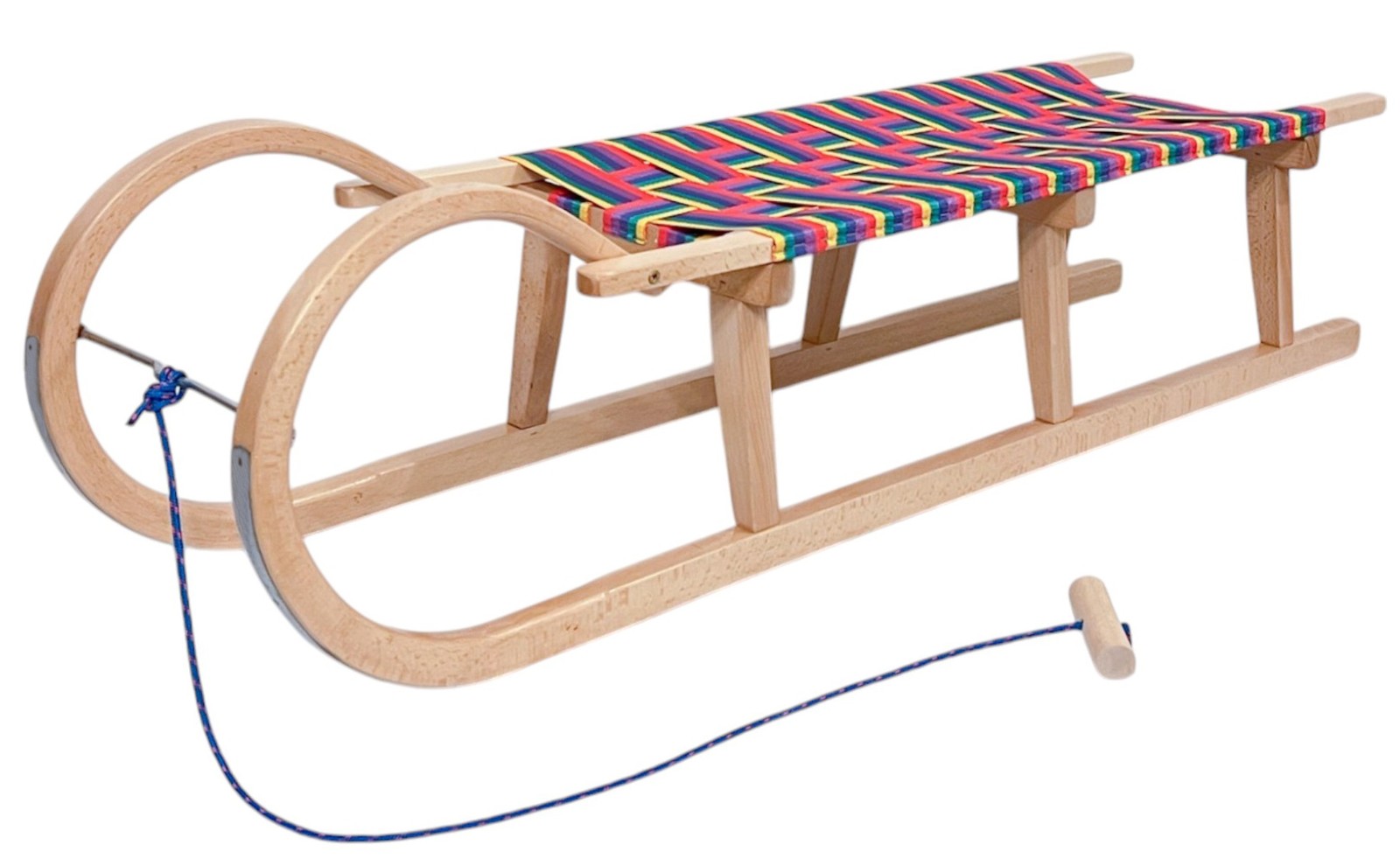 Trineo madera grande 120cm 2 plazas con asiento clásico