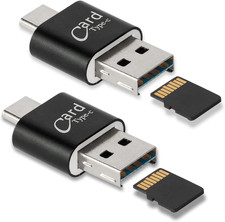 2 Pack Micro SD Card Reader for Android Phone,Micro SD Card to USB Adapter, Mi