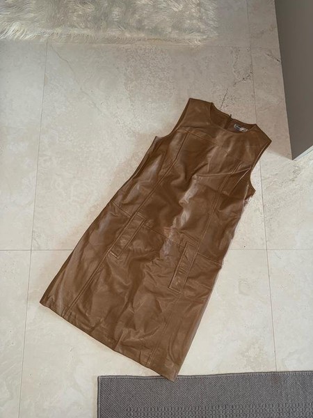Women Hallhuber Dress Brown Leather S