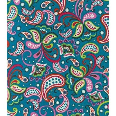 1yd Woodland Whimsy Teal Multicolor Colorful Paisley Quilt Cotton Fabric, AMF