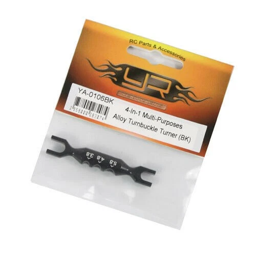 YEAH RACING - 4 IN 1 EINSTELLWERKZEUG SPURSTANGEN SCHLÜSSEL SCHWARZ # YT-0106BK - Bild 2 von 3