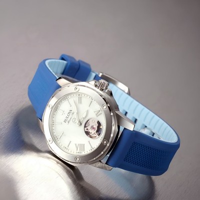 Bulova Marine Star Automatik Damenuhr 96L324 Weiß