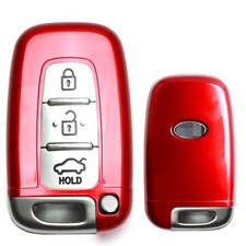 Cubierta de soporte de llave inteligente remota roja brillante ajuste exacto para Hyundai o Kia