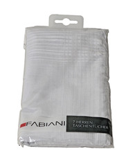 Men's White Cotton Handkerchiefs 16x16" Pocket Squares Set of 7