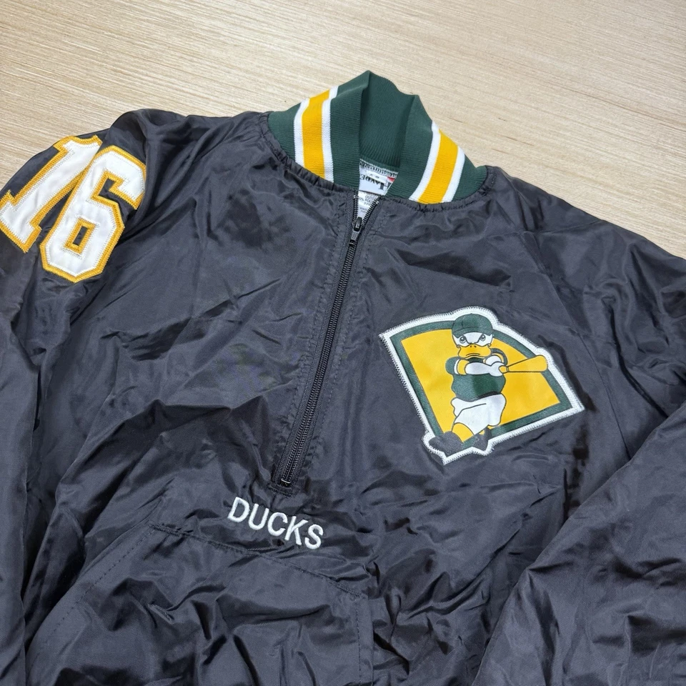 Chaqueta de béisbol vintage Oregon Ducks años 90 XS pulóver media cremallera equipo Foto 2 de 4
