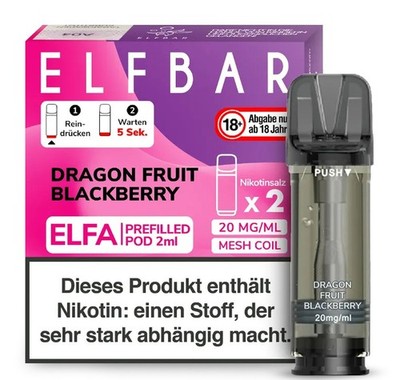 Elfbar Elfa Pod Dragon Fruit Blackberry 20mg Nikotin 2ml