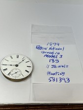 Antique 1879 Elgin Pocket watch movement 18S 11J Grade 10 Model 3 Hunters WA-T49