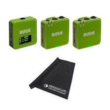 Rode Wireless GO Gen 3 Wireless 2 Channel Microphone Radio System Green w/ Cloth