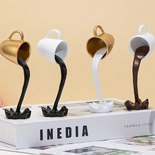Floating Spilling Coffee Cup Sculpture Suspended Cup Sculpture Office Home Decor