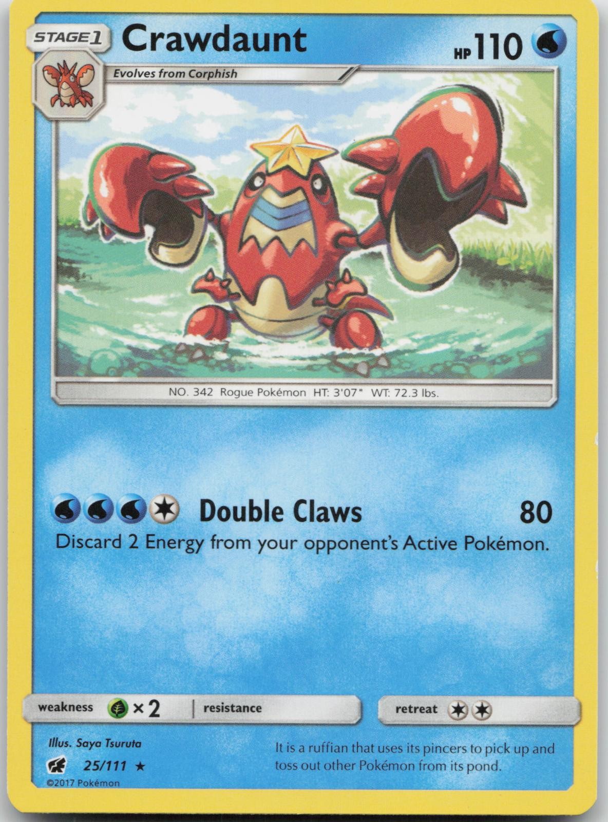 Crawdaunt 25/111 R Crimson Invasion Pokemon NM C19-85