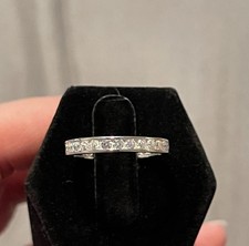Sterling Silver 925 Cubic Zirconia Eternity Ring Size 7