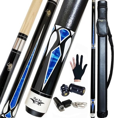 Professional 2-Piece Pool Cue Stick Set with Hard Case & Accessories   58'', S...