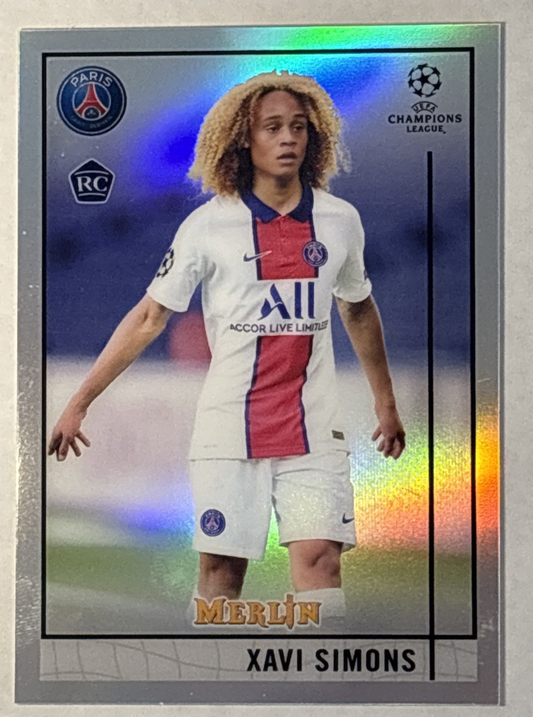 Xavi Simons 2020-21 Topps Merlin Chrome Ucl Refractor Rc #87