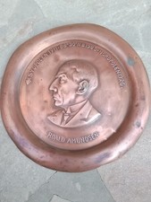 Antiker Kupfer-Wandteller Roald Amundsen &ndash; Gedenkteller ca. 1926