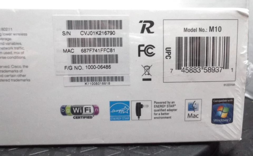 New Sealed Cisco Valet M10 300 Mbps 4-Port 10/100 Wireless N Router - Image 4 of 4