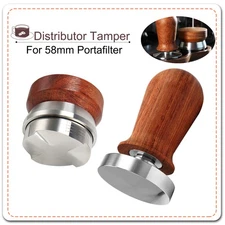 For 58mm Portafilter Coffee Distributor Tamper Kit Espresso Hammer Leveler Tool