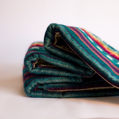 ALPACA WOOL BLANKET THROW XL KING 90x75 REVERSIBLE THICK & WARM HANDMADE ECUADOR