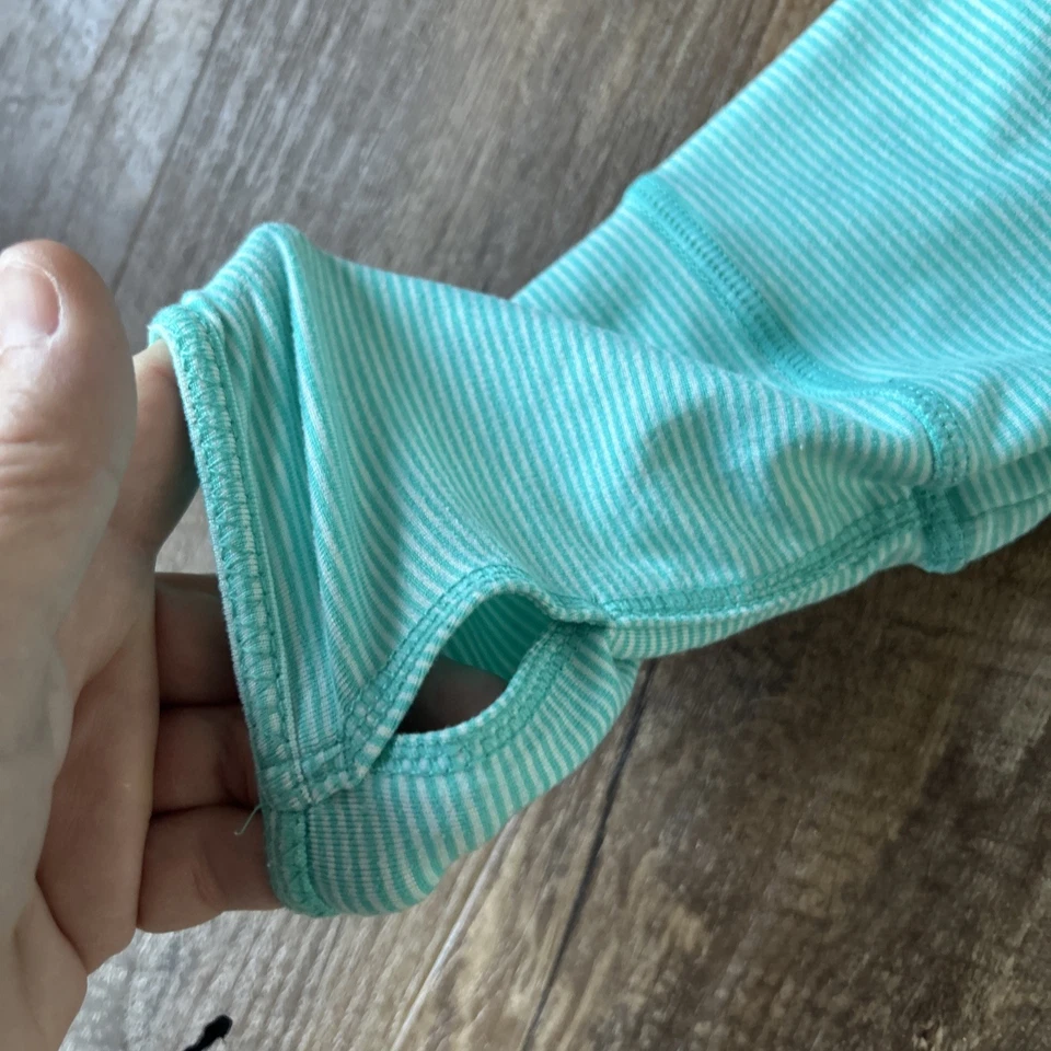 Chaqueta Mandarina Mujer XL Verde Azulado/Blanco Rayas 1/4 Cremallera Top Atlético Reflectante Foto 3 de 4