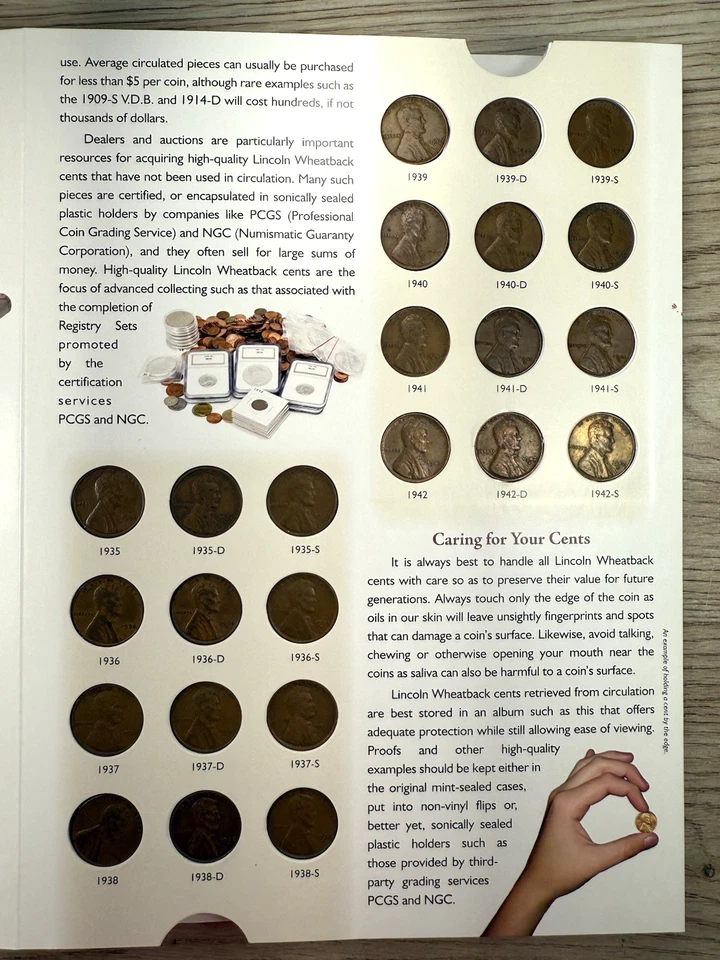 **  1909-2025 LINCOLN CENT SET- 294 COINS- BU/ SEMI KEYS/ GOLD PLATED COINS  ** - Image 4 of 4