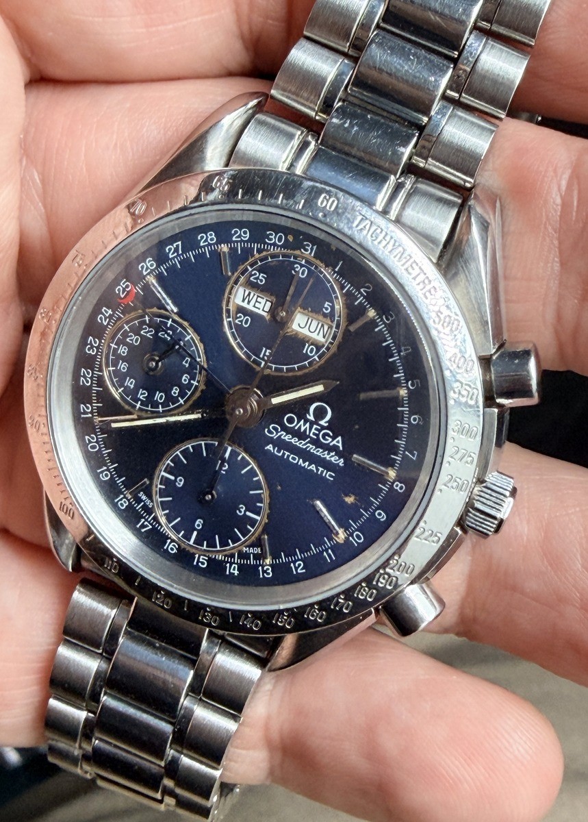Day cal. ref.375.0054 Speedmaster 1993 Chronograph Omega 1150 Date Month Tripple - vintagewatches.pk