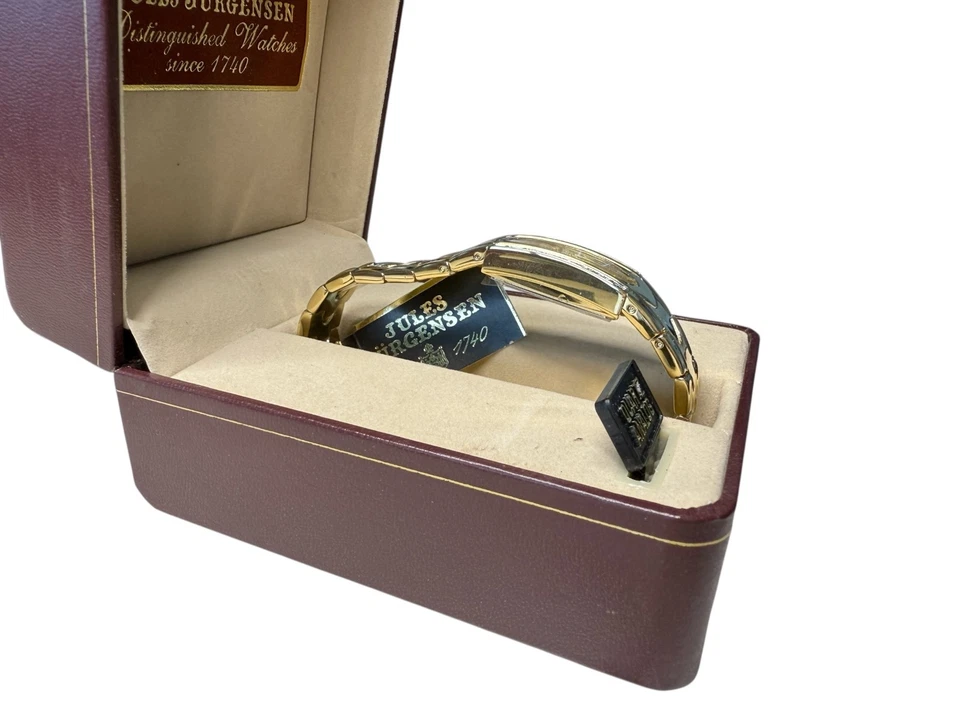 Relógio feminino quartzo década de 1970 NOS vintage Jules Jurgensen 7942Y 16 diamantes RARO - Imagem 4 de 4