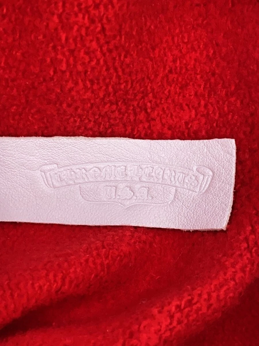 Felpa con cappuccio Chrome Hearts XL cotone rosso tinta unita usata