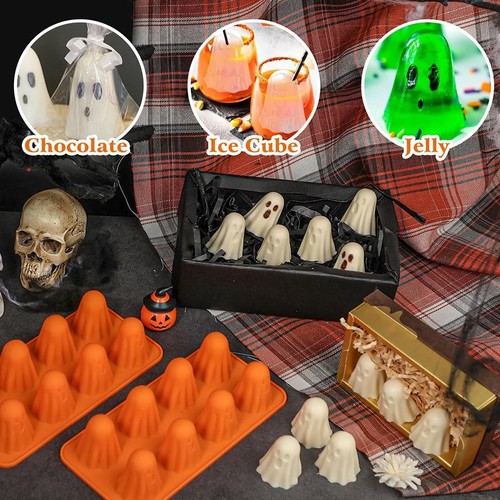 Stampi in silicone fantasma stampo per cioccolato 3D 8/9 cavità stampo carino decorazione fantasma Z3S5 - Foto 5 di 14